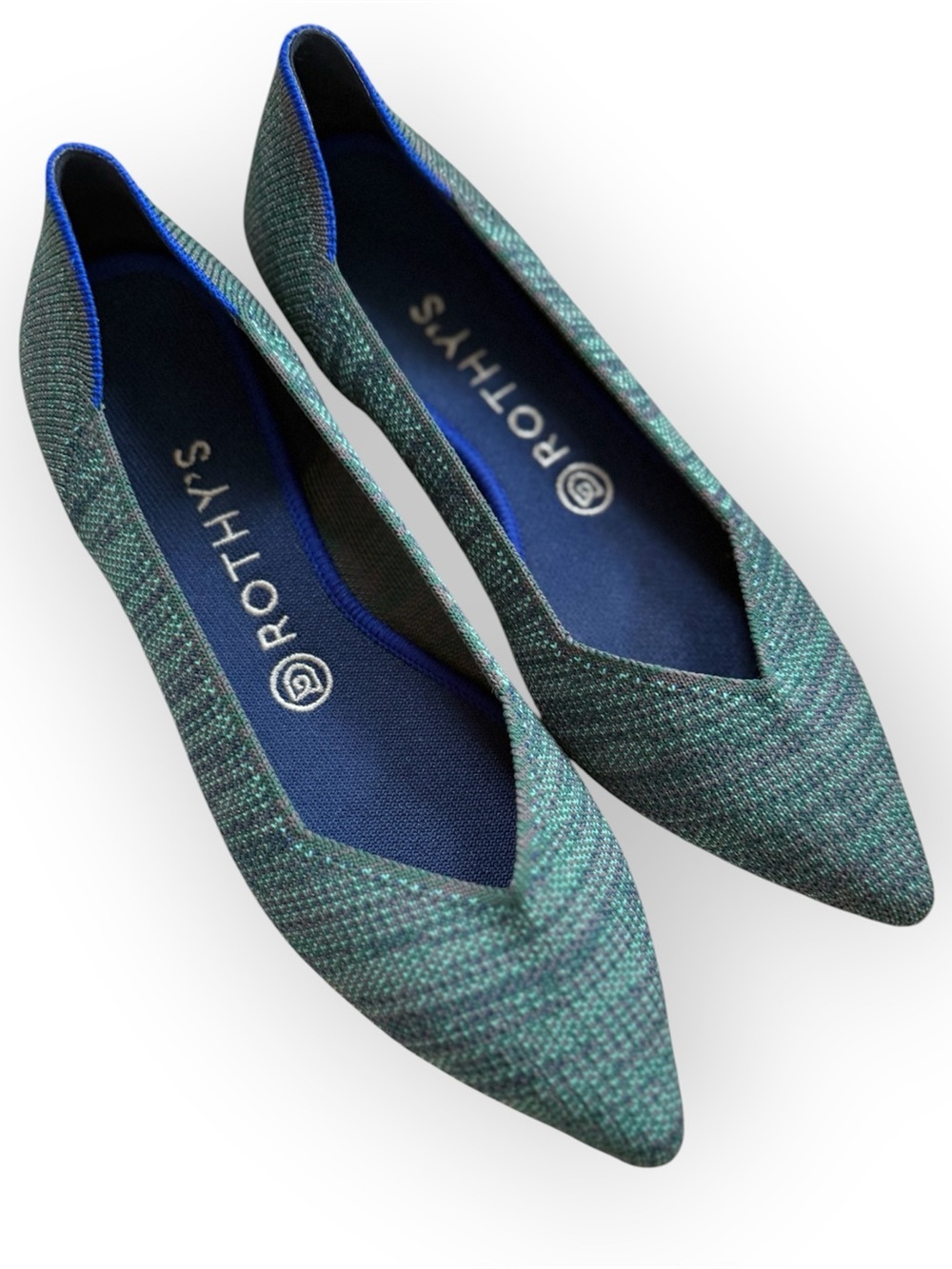 Rothy's "The Point" flats in the Aqua Heather colorway retired - Picture 2 of 5